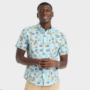 GOODFELLOW & CO Tiki/Cocktail Men’s Short Sleeve Button Down - Size Large